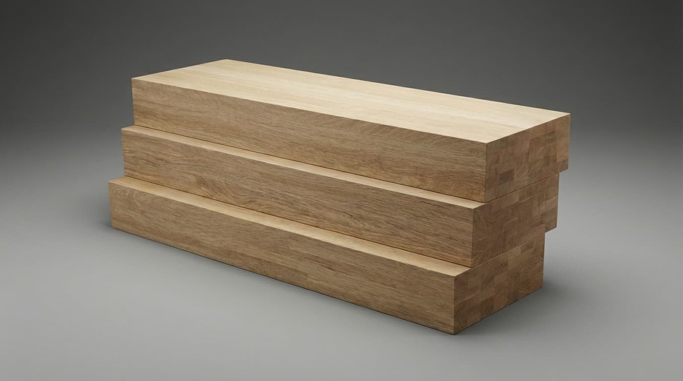 Oak beams for central spine or floating staircases